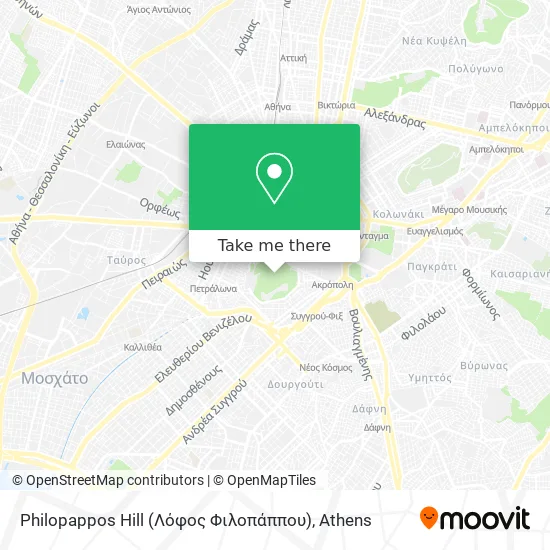 Philopappos Hill (Λόφος Φιλοπάππου) map
