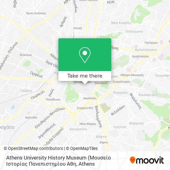 Athens University History Museum map