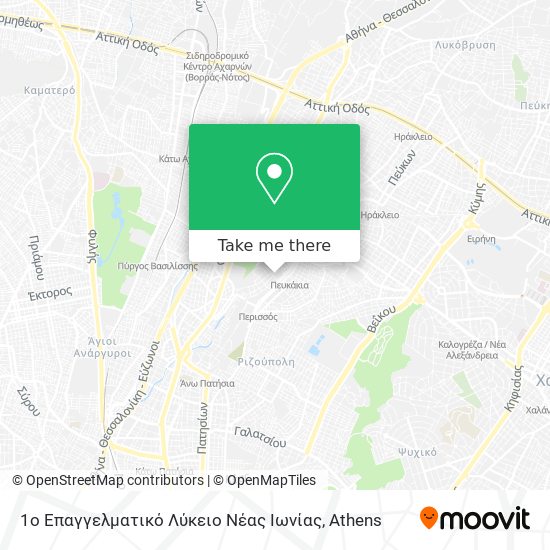 1ο Επαγγελματικό Λύκειο Νέας Ιωνίας map