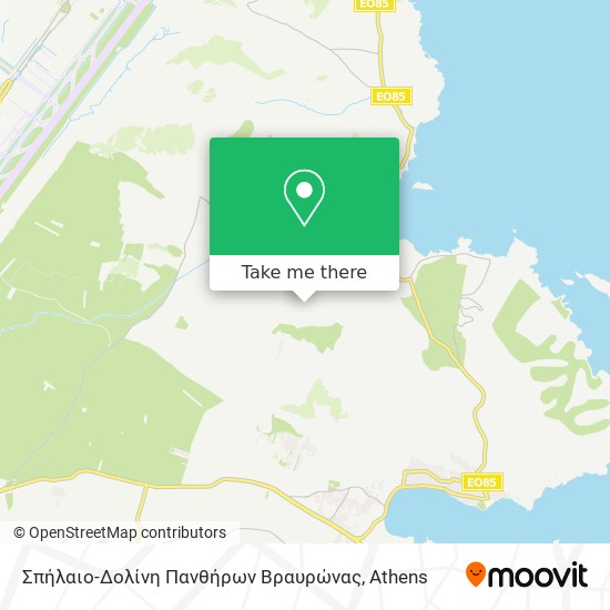 Σπήλαιο-Δολίνη Πανθήρων Βραυρώνας map