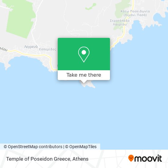 Temple of Poseidon Greece map