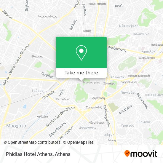 Phidias Hotel Athens map