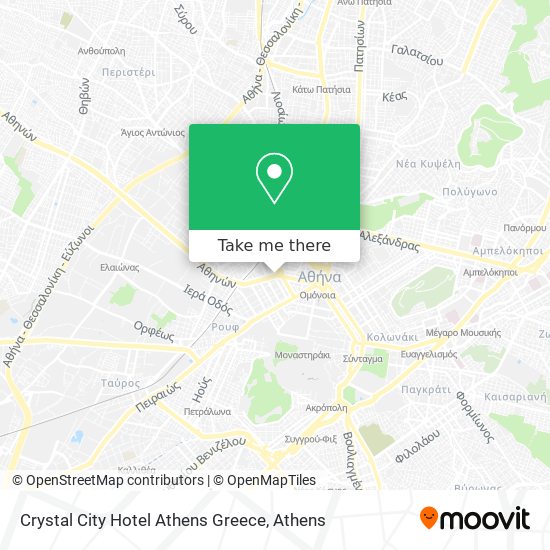 Crystal City Hotel Athens Greece map