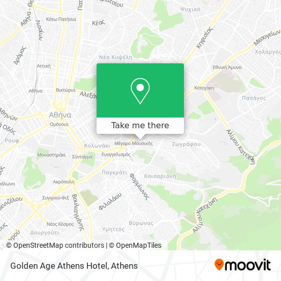 Golden Age Athens Hotel map