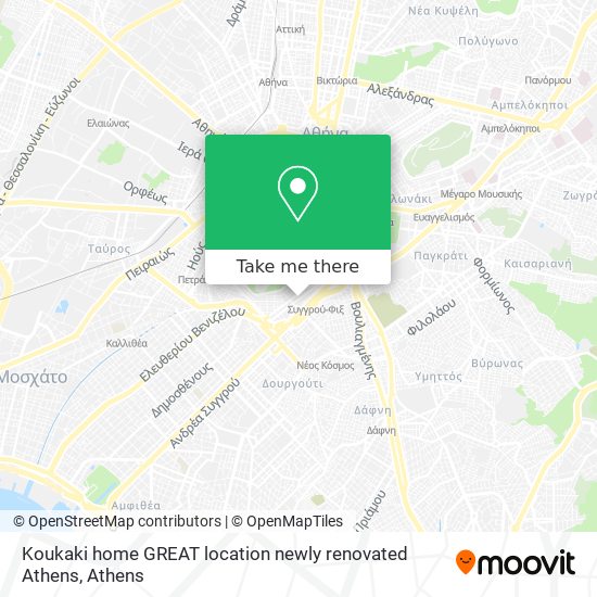 Koukaki home GREAT location newly renovated Athens map
