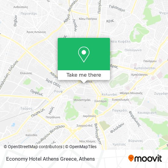 Economy Hotel Athens Greece map