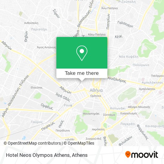Hotel Neos Olympos Athens map