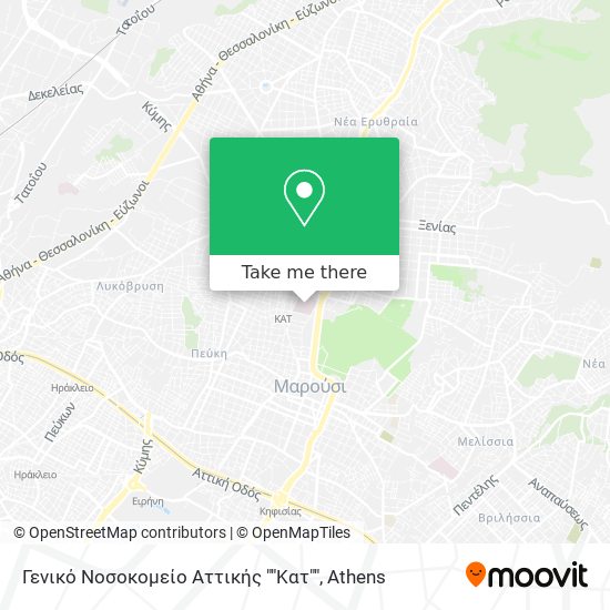 Γενικό Νοσοκομείο Αττικής ""Κατ"" map