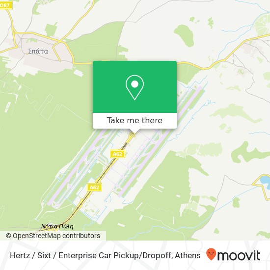 Hertz / Sixt / Enterprise Car Pickup / Dropoff map