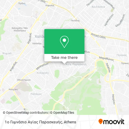 1ο Γυμνάσιο Αγίας Παρασκευής map