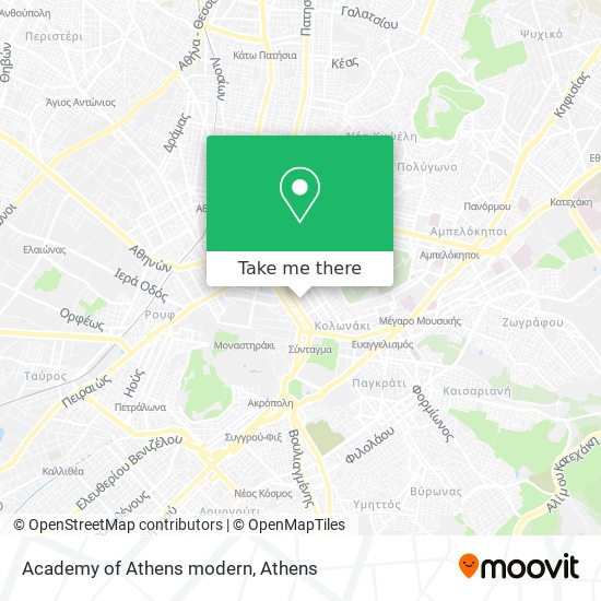 Academy of Athens modern map