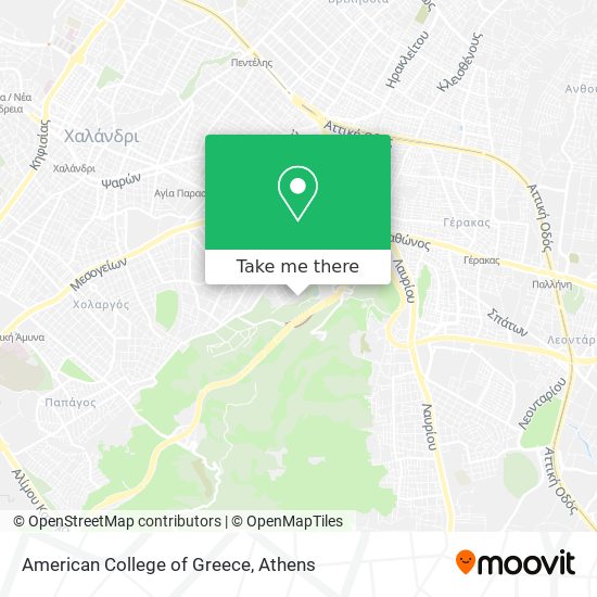 American College of Greece map