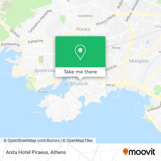 Anita Hotel Piraeus map