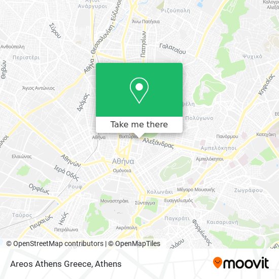 Areos Athens Greece map