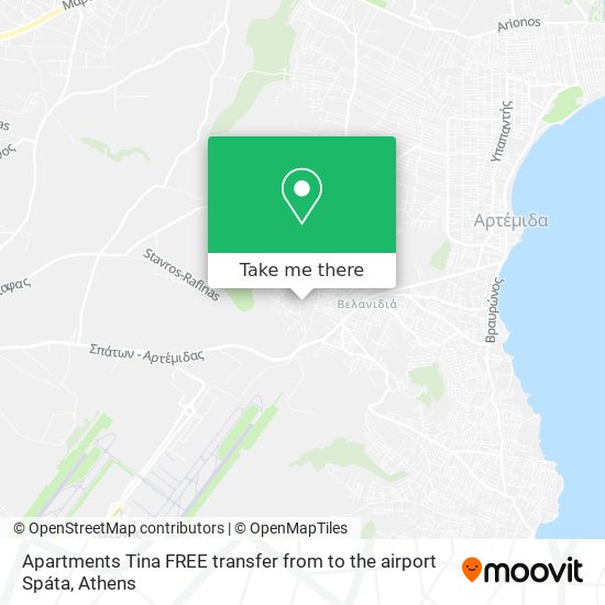 Apartments Tina FREE transfer from to the airport Spáta map