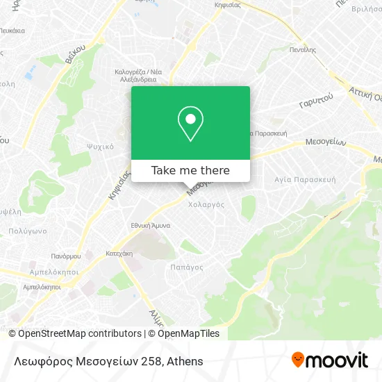 Λεωφόρος Μεσογείων 258 map