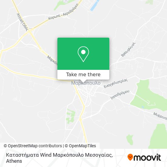 Καταστήματα Wind Μαρκόπουλο Μεσογαίας map