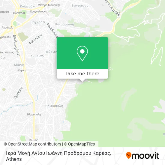 Ιερά Μονή Αγίου Ιωάννη Προδρόμου Καρέας map