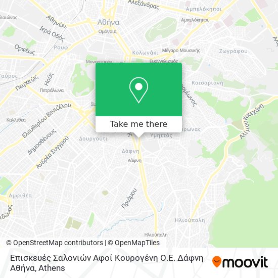 Επισκευές Σαλονιών Αφοί Κουρογένη Ο.Ε. Δάφνη Αθήνα map