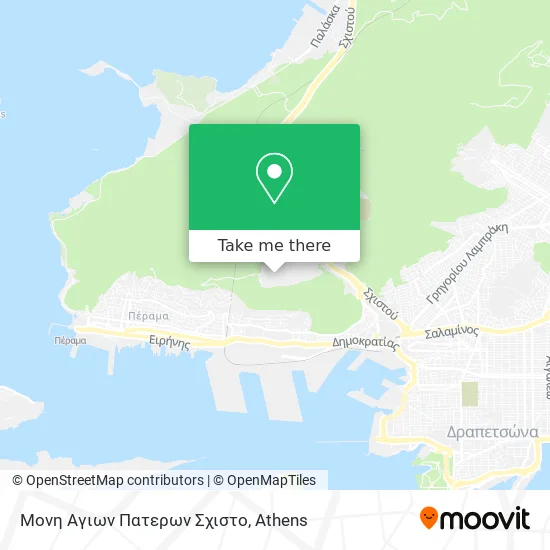 Μονη Αγιων Πατερων Σχιστο map