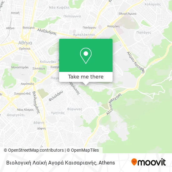Βιολογική Λαϊκή Αγορά Καισαριανής map