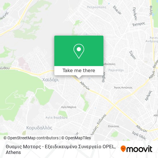 Θυαμις Μοτορς - Εξειδικευμένο Συνεργείο OPEL map