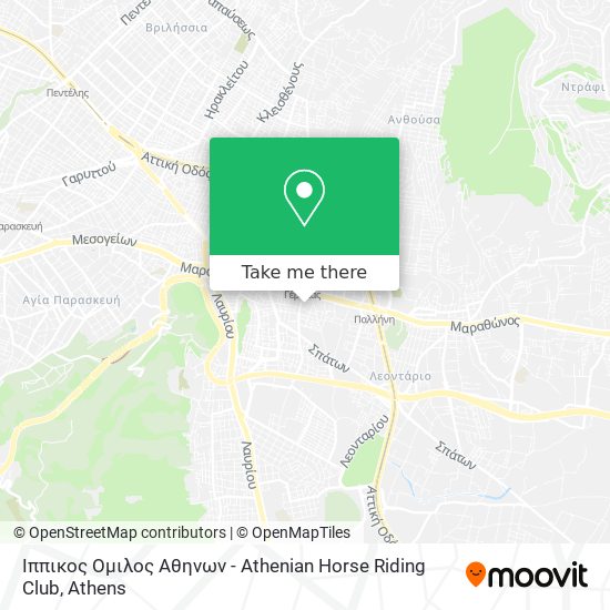 Ιππικος Ομιλος Αθηνων - Athenian Horse Riding Club map