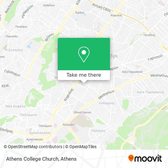 Athens College Church map