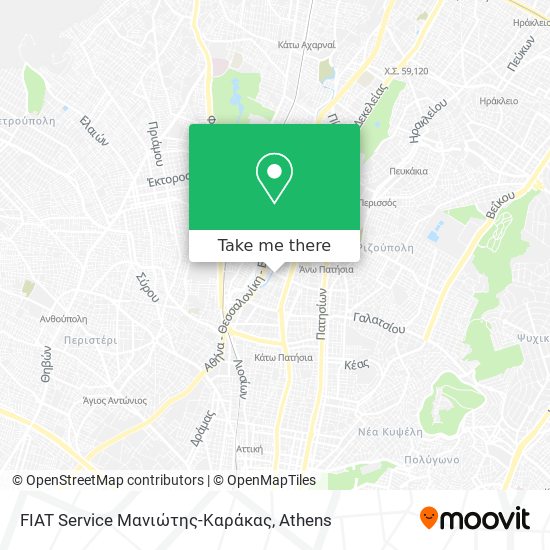 FIAT Service Μανιώτης-Καράκας map