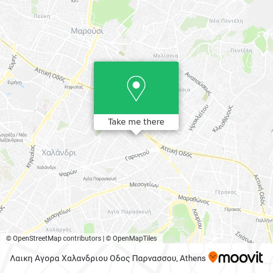 Λαικη Αγορα Χαλανδριου Οδος Παρνασσου map