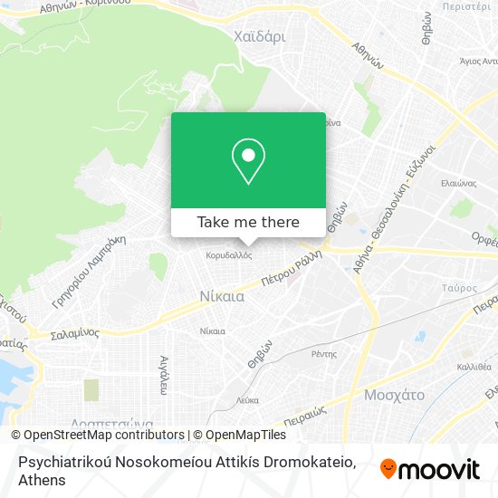 Psychiatrikoú Nosokomeíou Attikís Dromokateio map