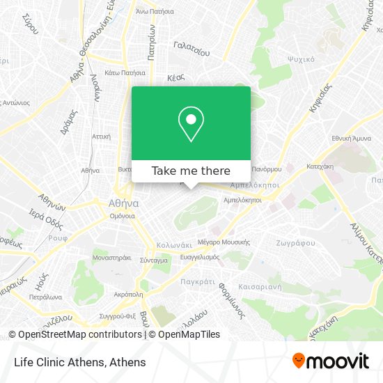 Life Clinic Athens map