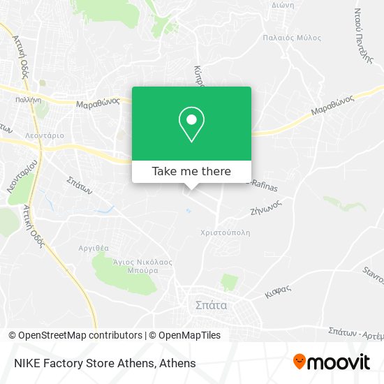 NIKE Factory Store Athens map