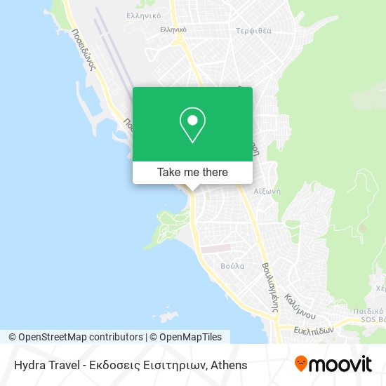 Hydra Travel - Εκδοσεις Εισιτηριων map