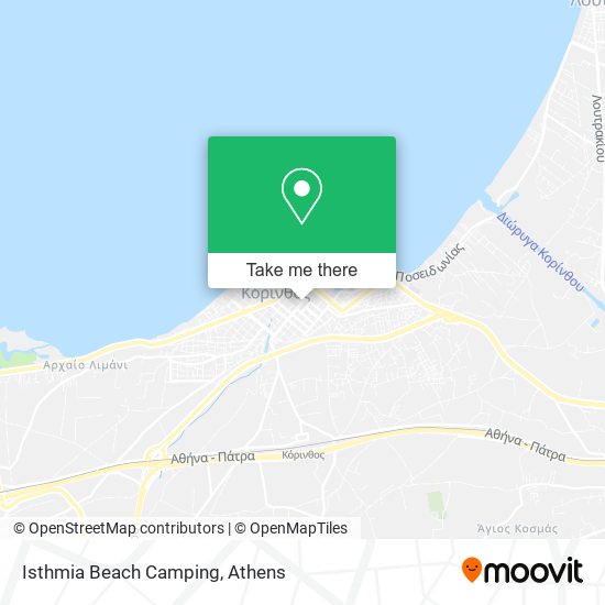 Isthmia Beach Camping map