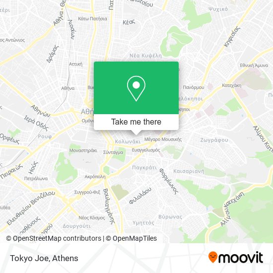 Tokyo Joe map