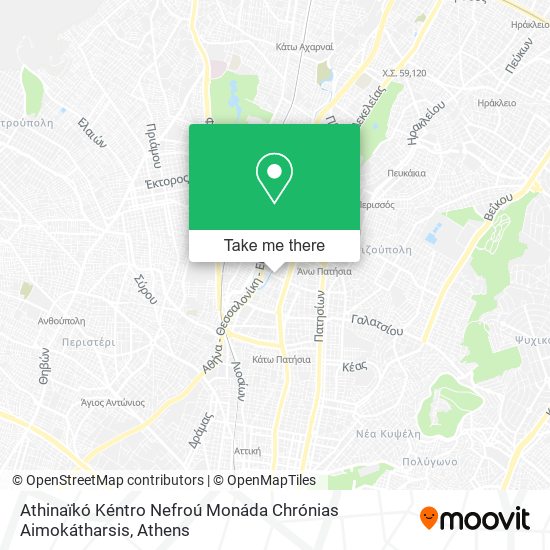 Athinaïkó Kéntro Nefroú Monáda Chrónias Aimokátharsis map