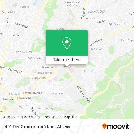 401 Γεν. Στρατιωτικό Νοσ. map