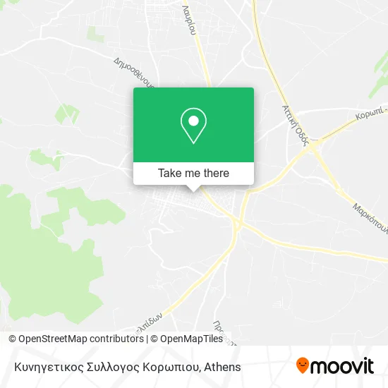 Κυνηγετικος Συλλογος Κορωπιου map