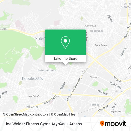 Joe Weider Fitness Gyms Αιγαλεω map