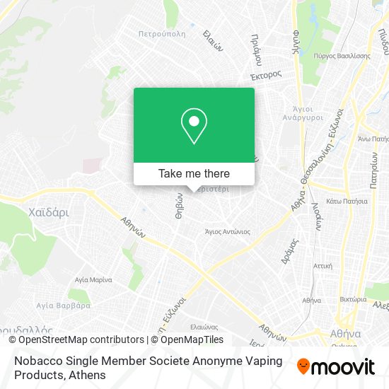 Nobacco Single Member Societe Anonyme Vaping Products map