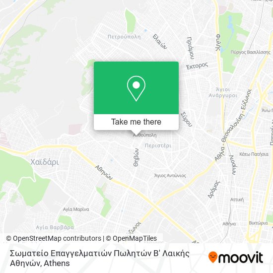 Σωματείο Επαγγελματιών Πωλητών Β' Λαικής Αθηνών map