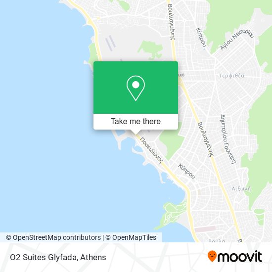 O2 Suites Glyfada map