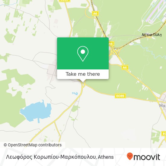 Λεωφόρος Κορωπίου-Μαρκόπουλου map