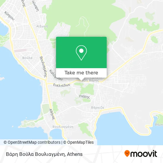 Βάρη Βούλα Βουλιαγμένη map