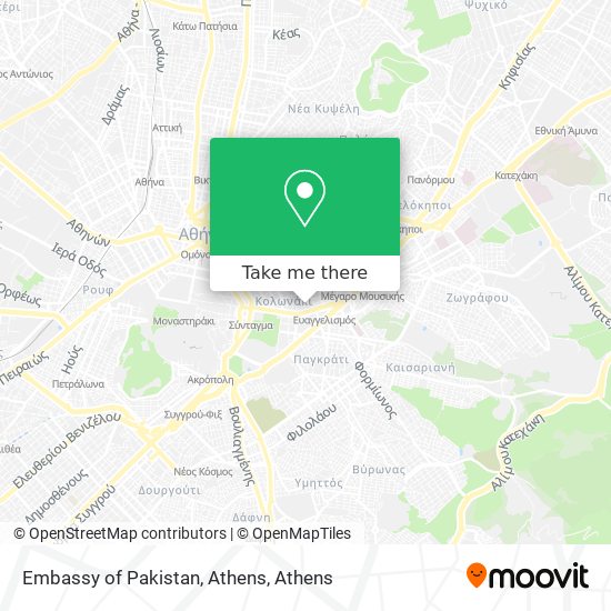 Embassy of Pakistan, Athens map