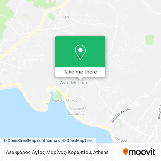 Λεωφόρος Αγίας Μαρίνας-Κορωπίου map