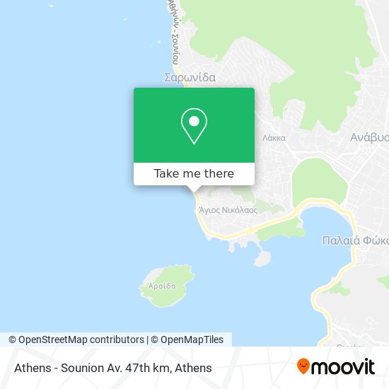Athens - Sounion Av. 47th km map