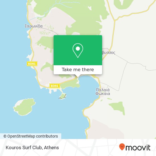 Kouros Surf Club map