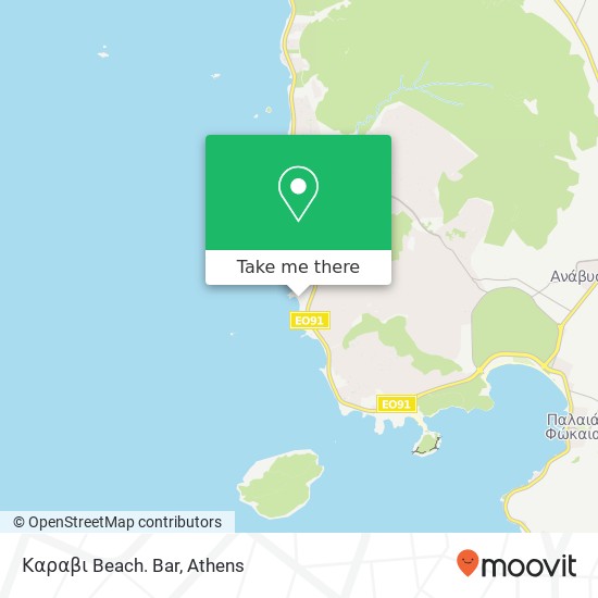 Καραβι Beach. Bar map